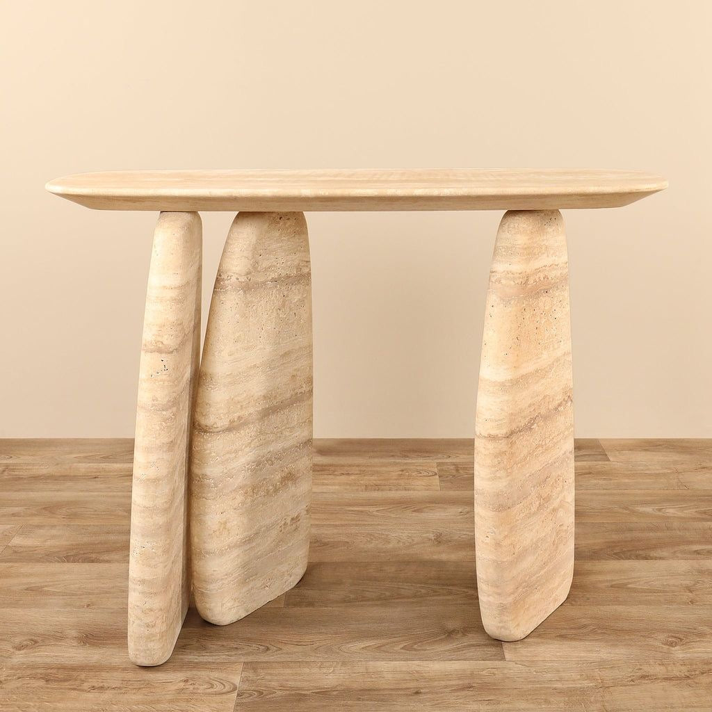 Travertine Consul Table