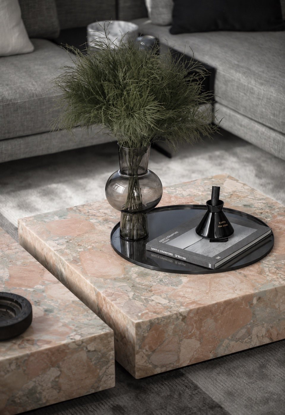 BRECCIA PASTELLO SINTERED STONE COFFEE TABLE