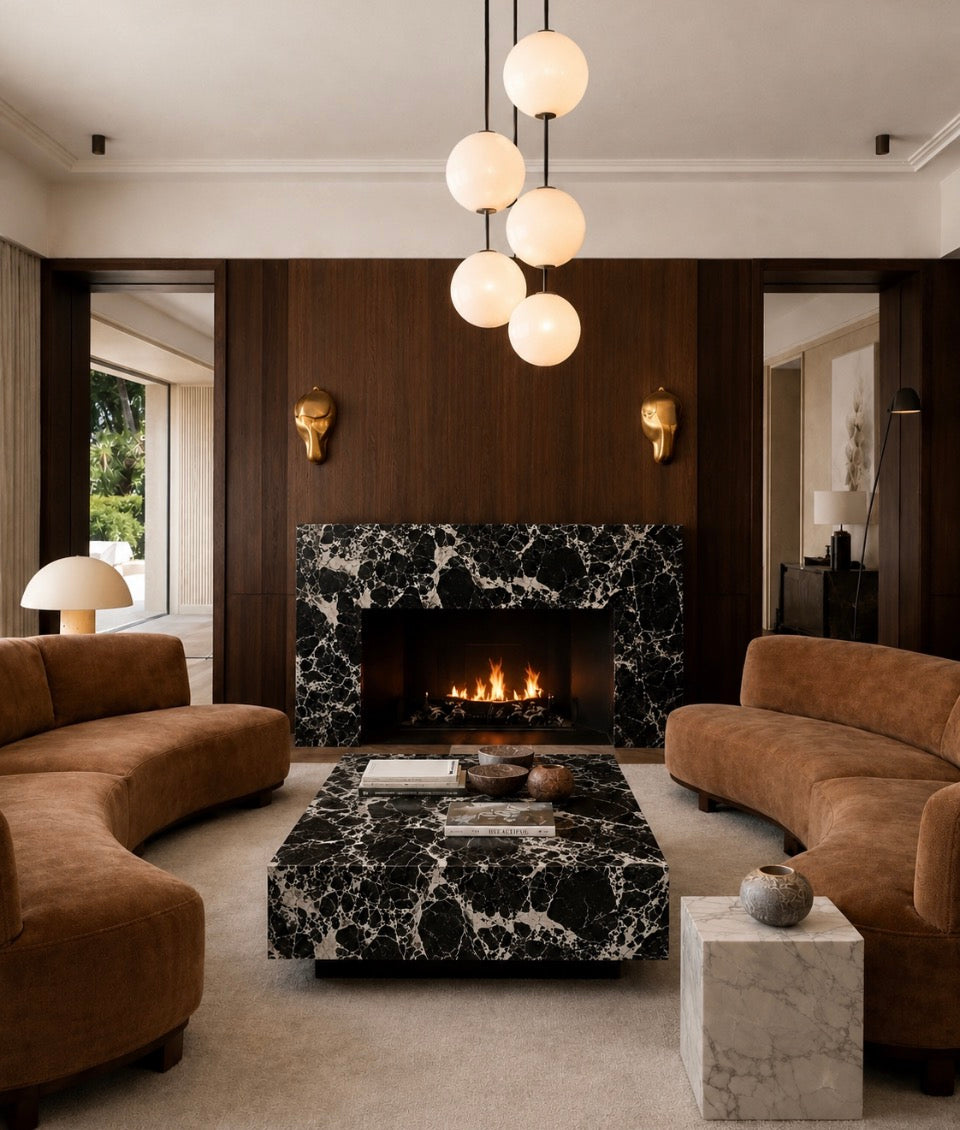 NAPOLEON BLACK MARBLE TABLE COFFEE TABLE