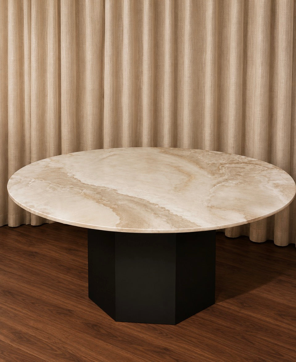 WHITE ONYX DINING TABLE
