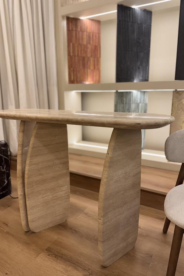 Travertine Consul Table