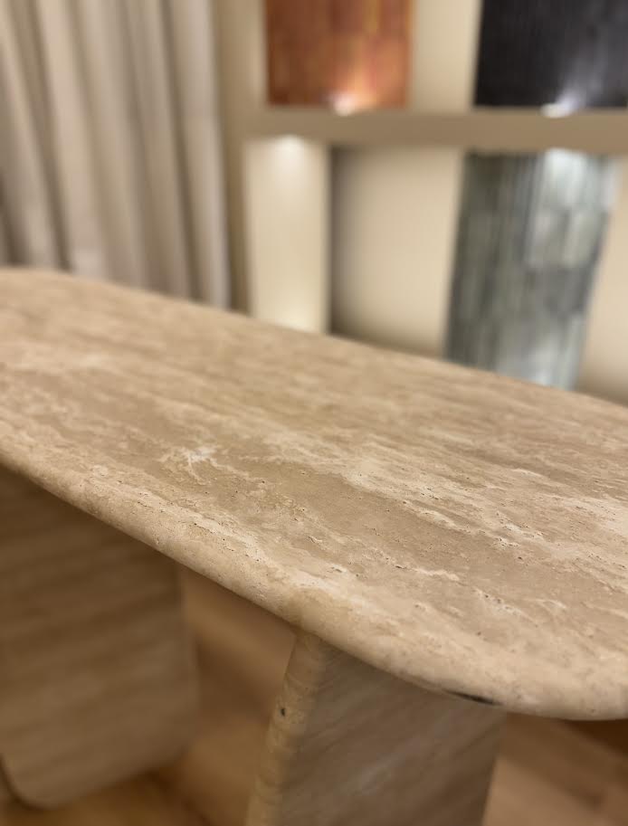 Travertine Consul Table