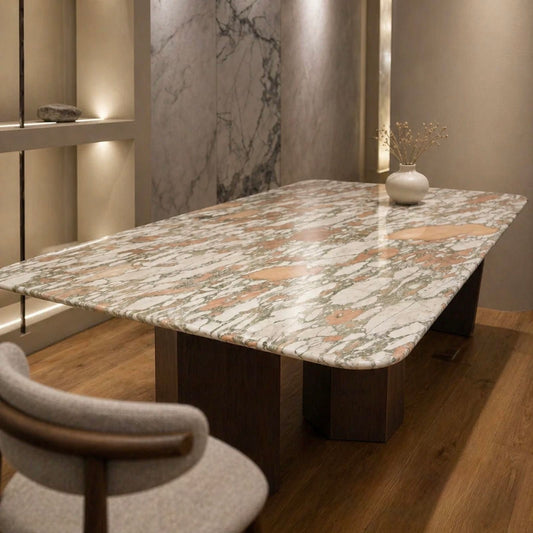 Norwegian Rosa Marble Dining Table